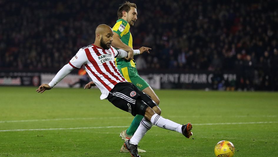 David McGoldrick scores for Sheffield United against West Brom
