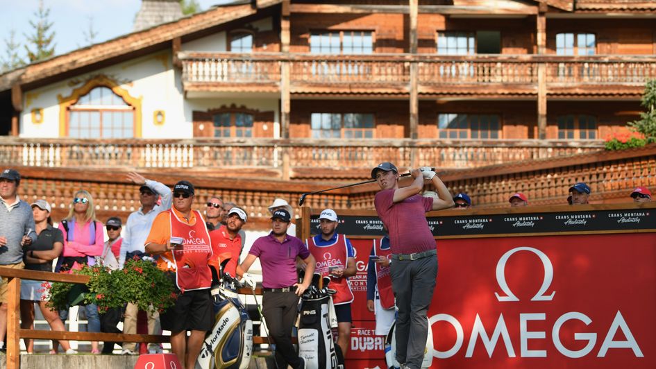 Matthew Fitzpatrick tees off on the 17th