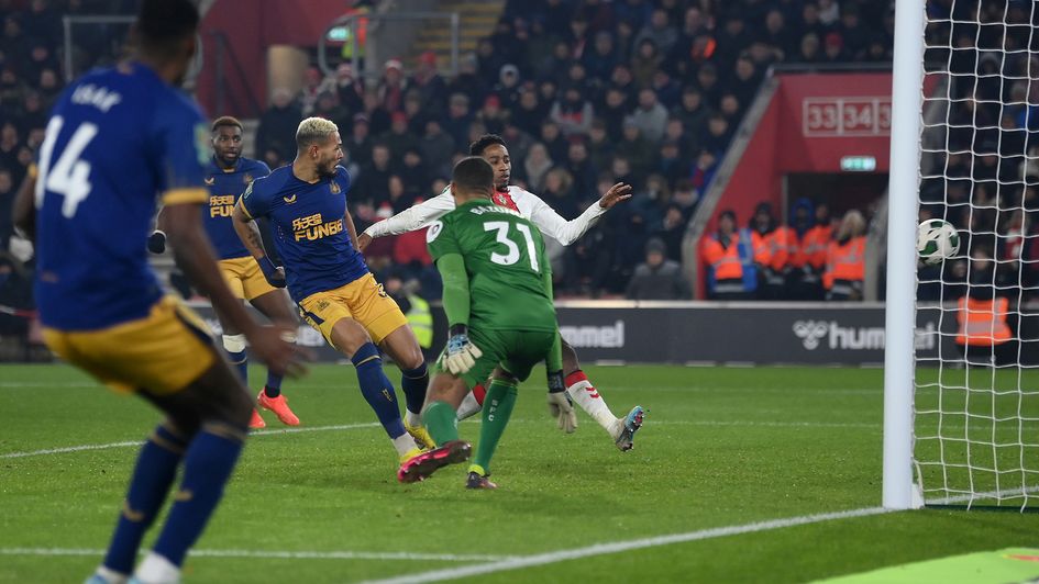 Joelinton scores against Southampton