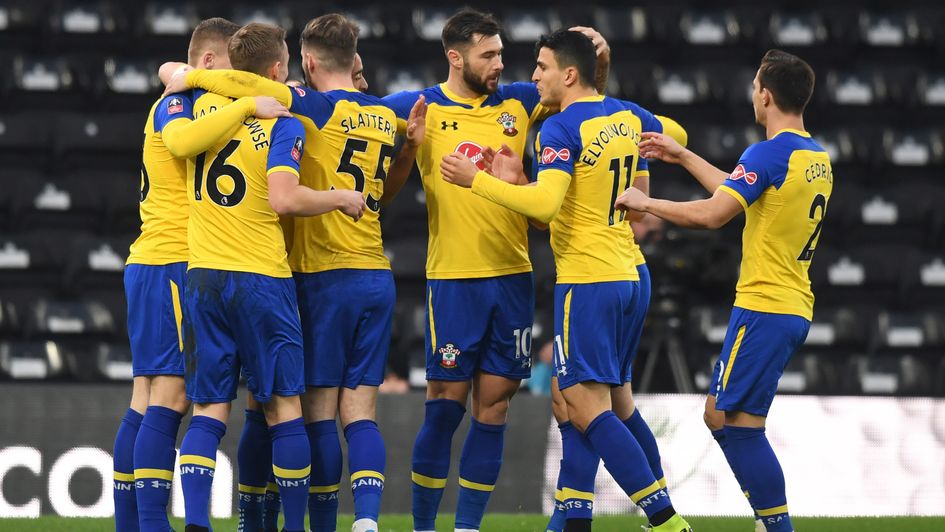 Celebrations for Southampton in the FA Cup v Derby