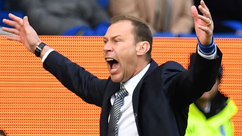 Duncan Ferguson celebrating Everton's opening goal against Chelsea