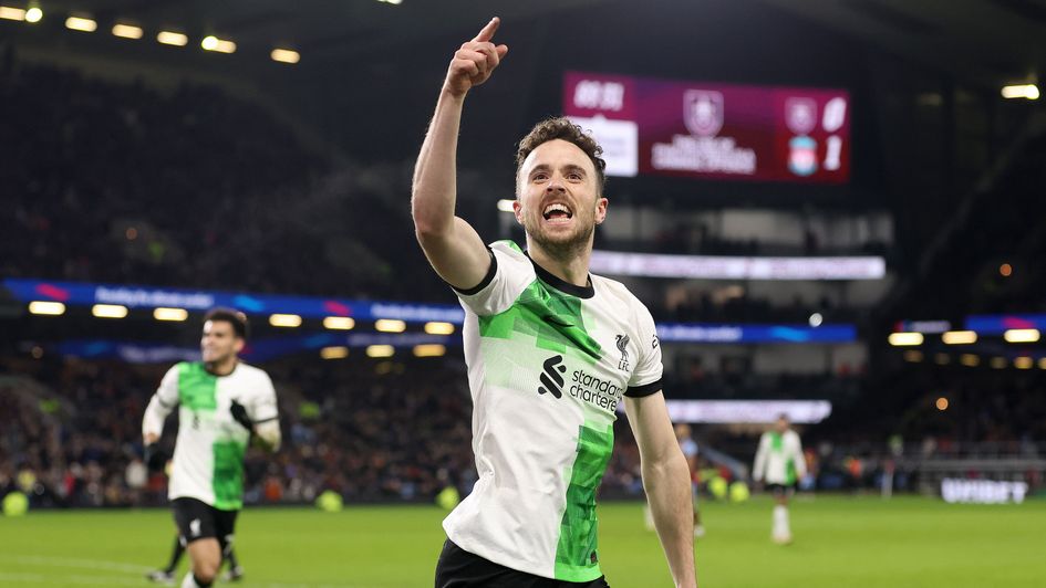Liverpool striker Diogo Jota celebrates