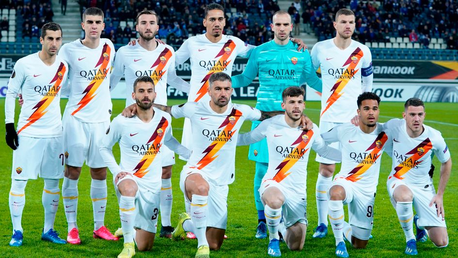 Chris Smalling (top centre) is one of four current Roma players to have played for Manchester United or Manchester City