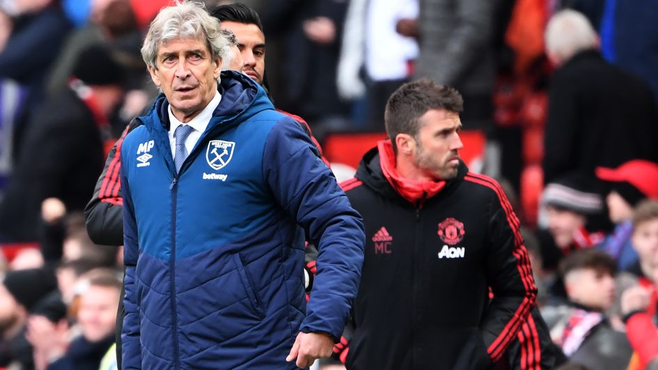 Manuel Pellegrini: Chilean boss pictured during West Ham's Premier League defeat at Man United