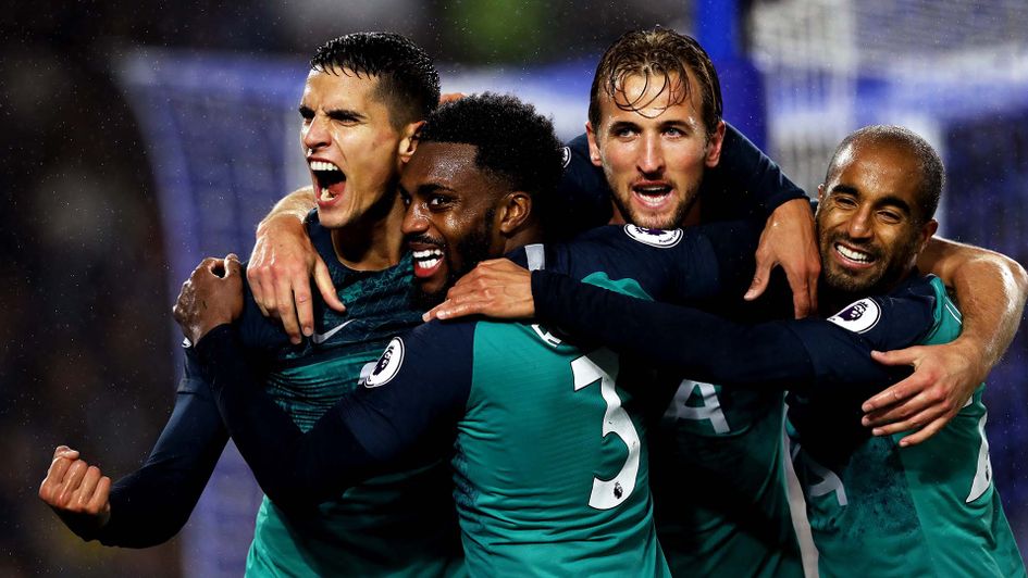 Tottenham celebrate against Brighton