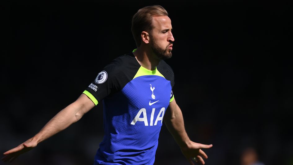 Harry Kane celebrates a goal for Tottenham
