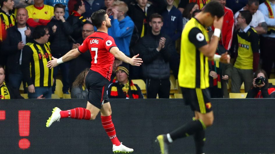 Shane Long: The Republic of Ireland forward celebrates after scoring the Premier League's fastest ever goal in Watford v Southampton
