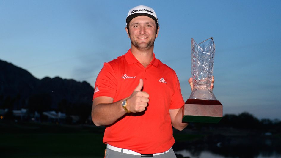 Jon Rahm with the CareerBuilder Challenge trophy