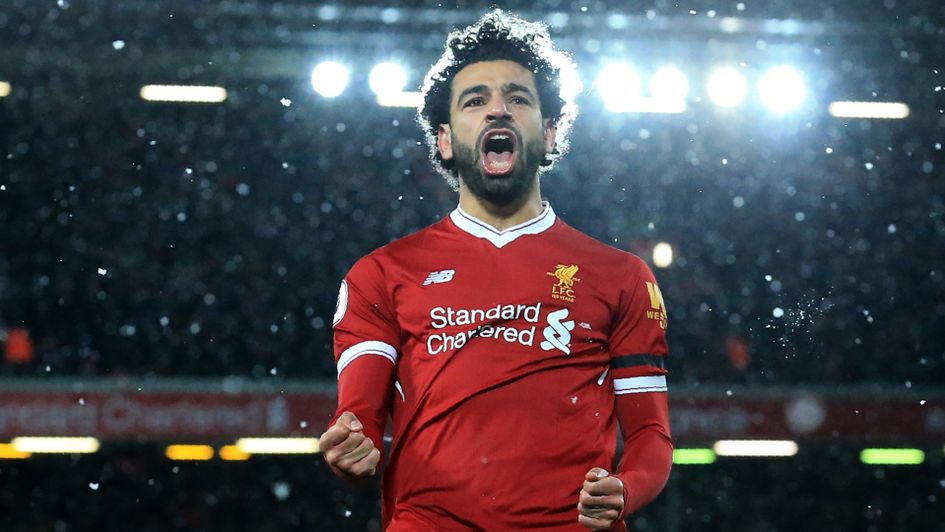 Mohamed Salah celebrates