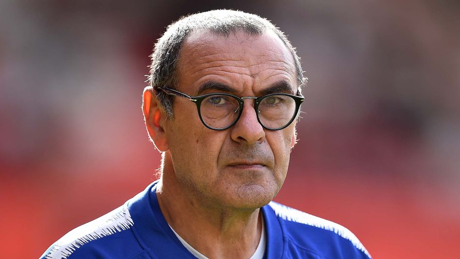 Chelsea boss Maurizio Sarri watches his team in action