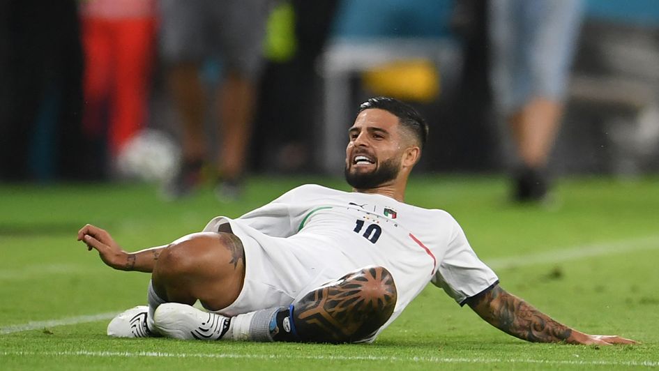 Lorenzo Insigne celebrates the fantastic strike that doubled Italy's lead against Belgium