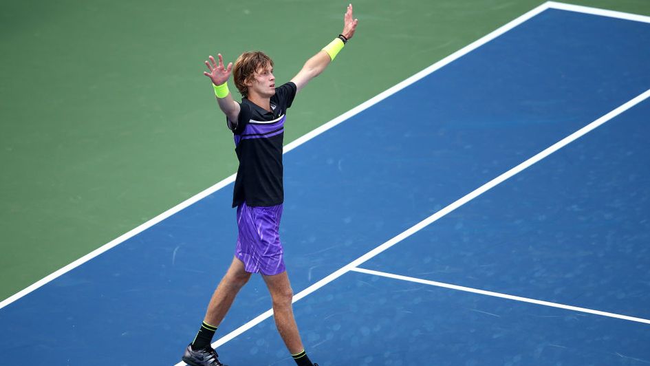 Andrey Rublev celebrates