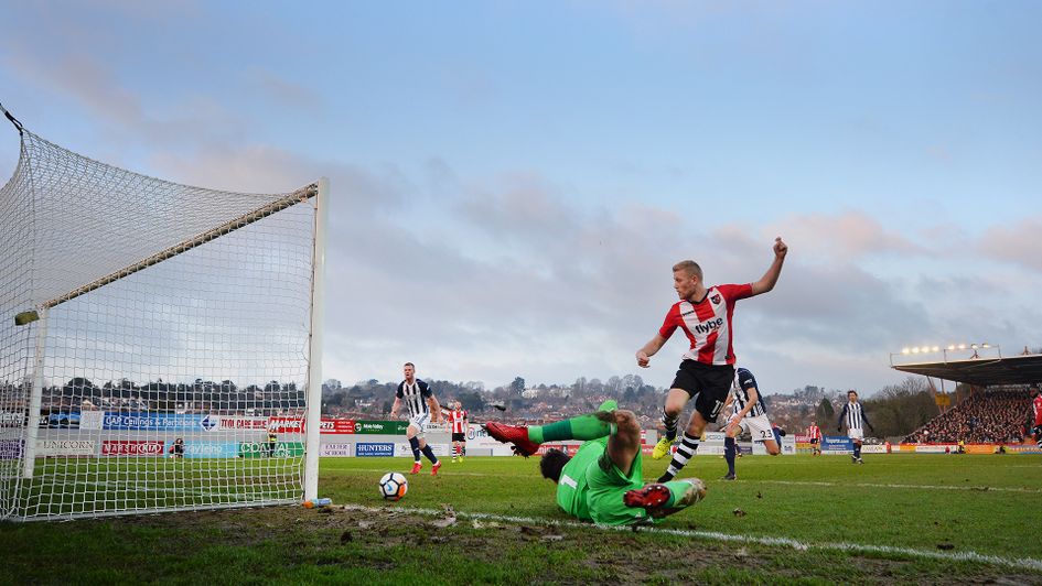 Jayden Stockley will be looking to fire Exeter to Wembley glory