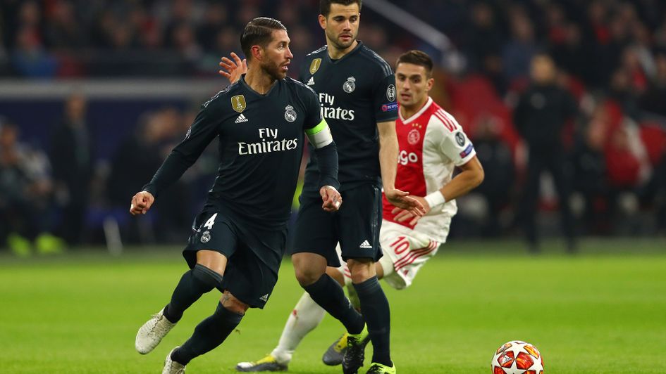 Sergio Ramos in action against Ajax