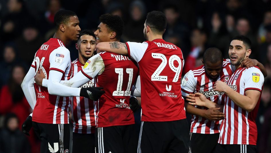 Brentford celebrate their comeback win over Blackburn