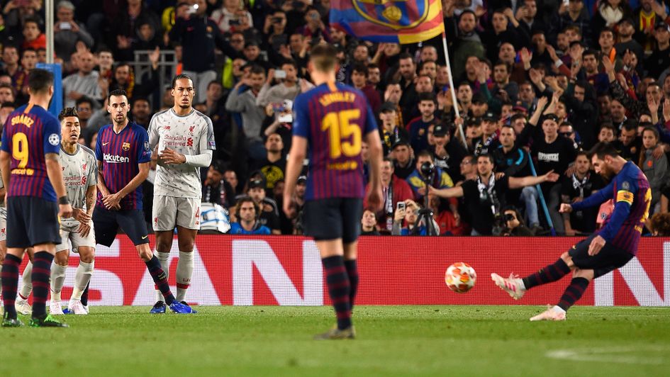 Lionel Messi scores his 600th Barcelona goal with a stunning free kick