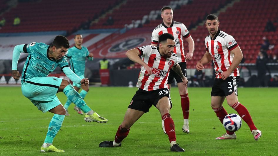 Roberto Firmino scores for Liverpool