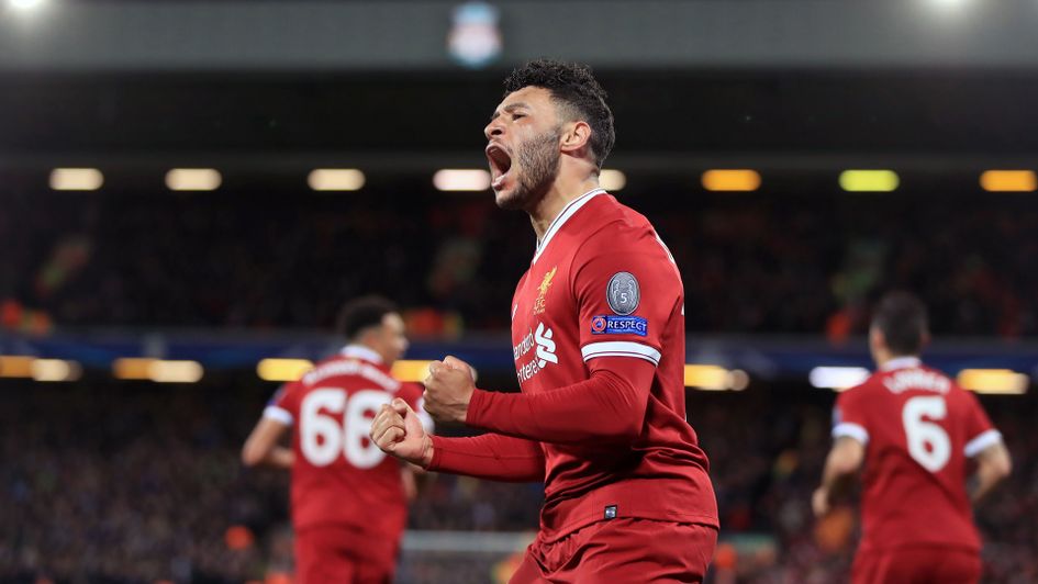 Alex Oxlade-Chamberlain celebrates