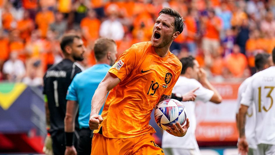 Wout Weghorst in action for the Netherlands