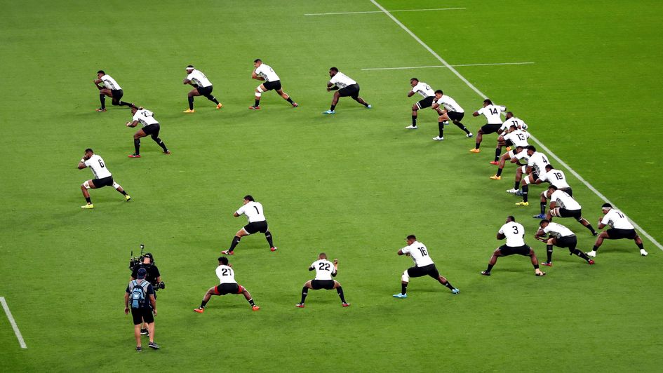 Fiji players perform the Haka