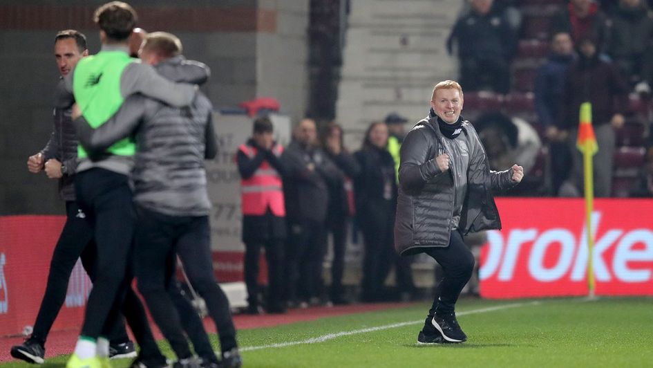 Celebrations for Neil Lennon on his first game back as Celtic boss