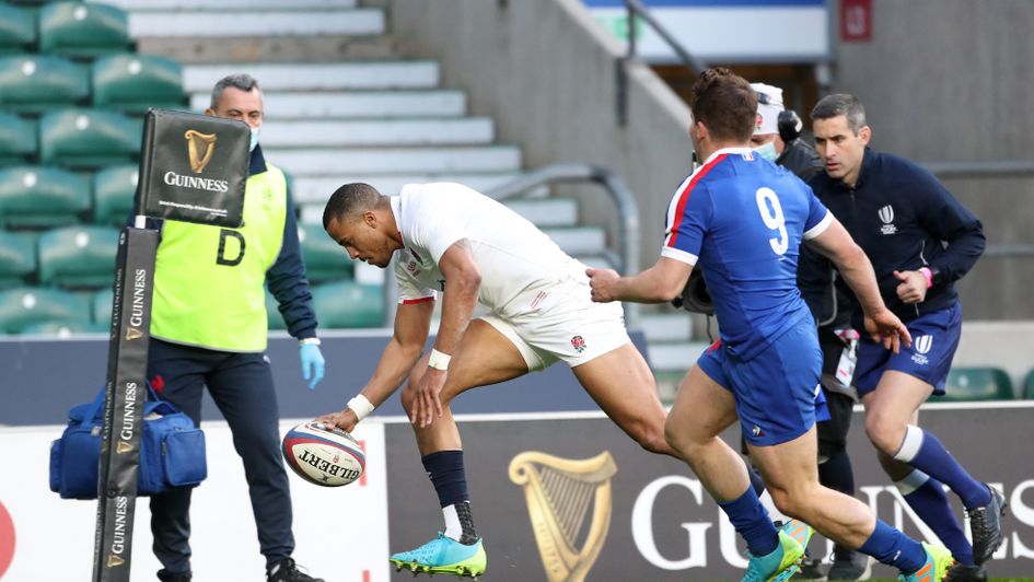 England's Anthony Watson scores