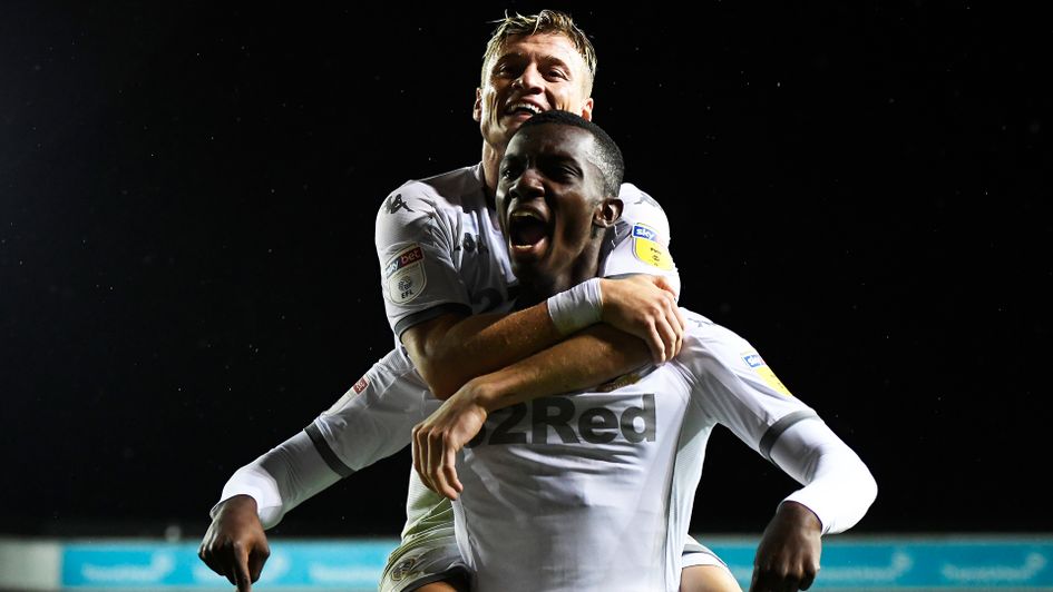 Eddie Nketiah celebrates his goal against Brentford