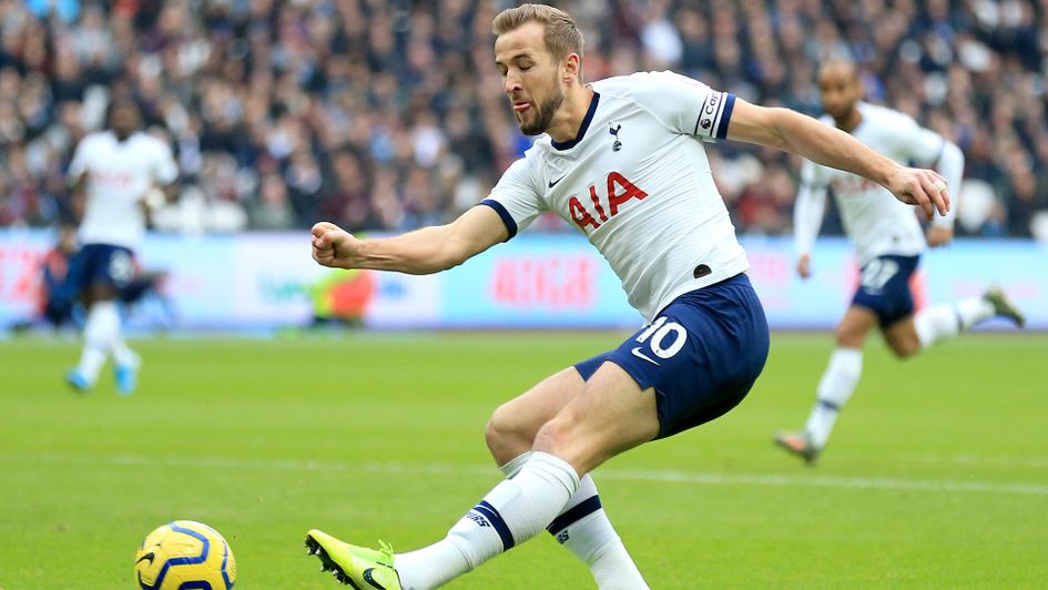 Tottenham's Harry Kane in action against West Ham