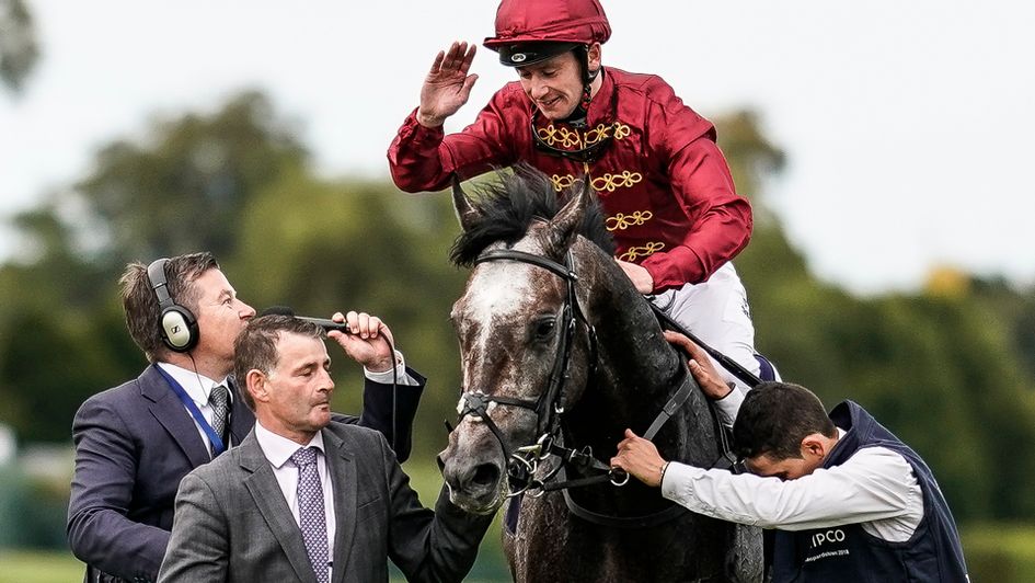 Oisin Murphy celebrates on Roaring Lion