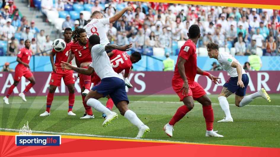 John Stones scores a header for England against Panama