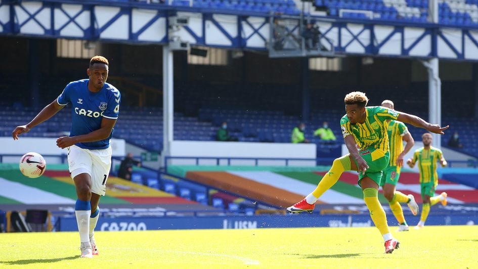 Grady Diangana gives West Brom the lead against Everton