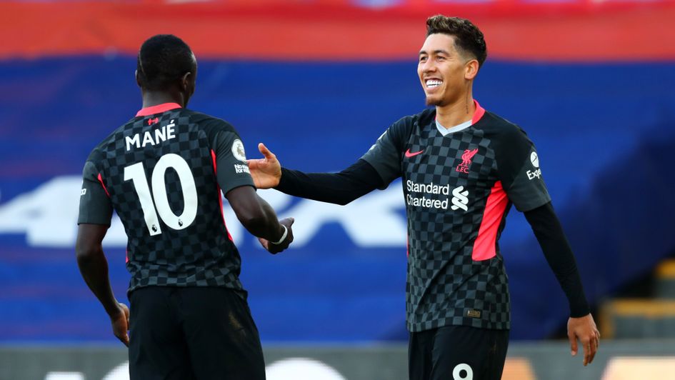 Sadio Mane and Roberto Firmino celebrate