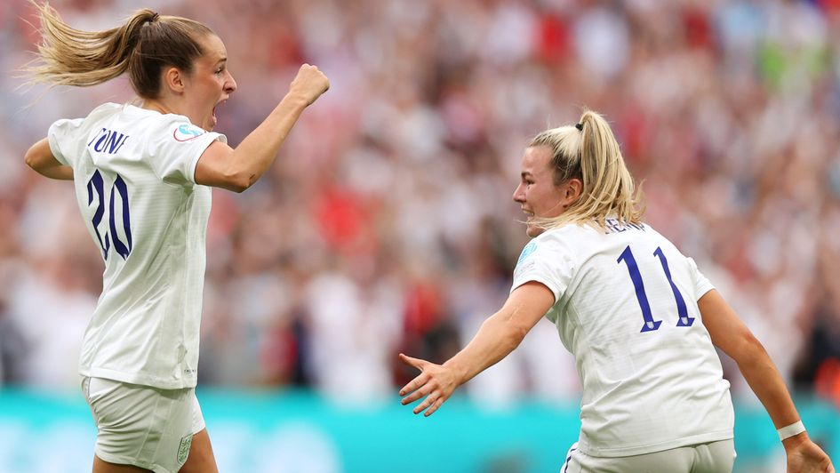 Ella Toone (left) gave England the lead in normal time