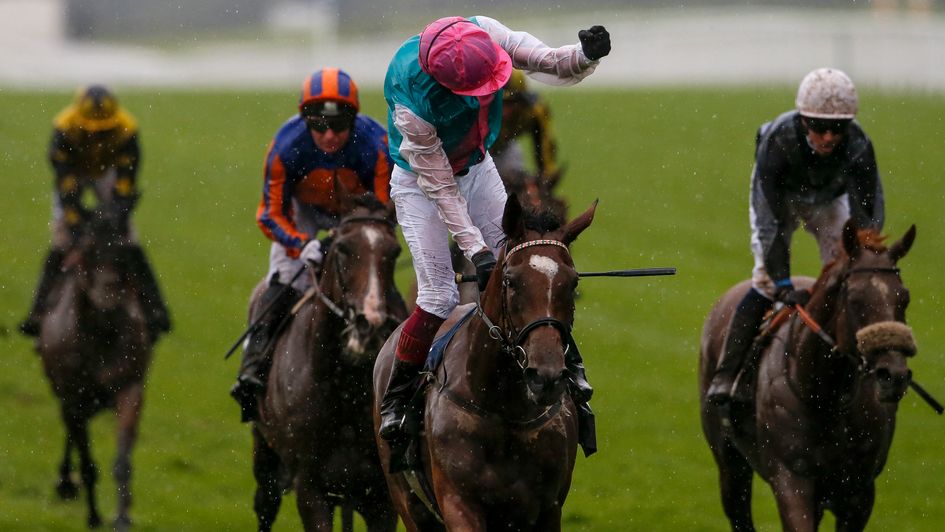 Frankie Dettori celebrates success on Enable in the King George