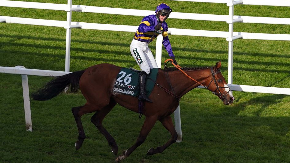 Derek Fox celebrates his National win on Corach Rambler