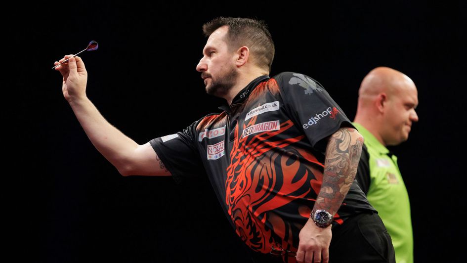 Jonny Clayton and Michael van Gerwen (Picture: Lawrence Lustig/PDC)