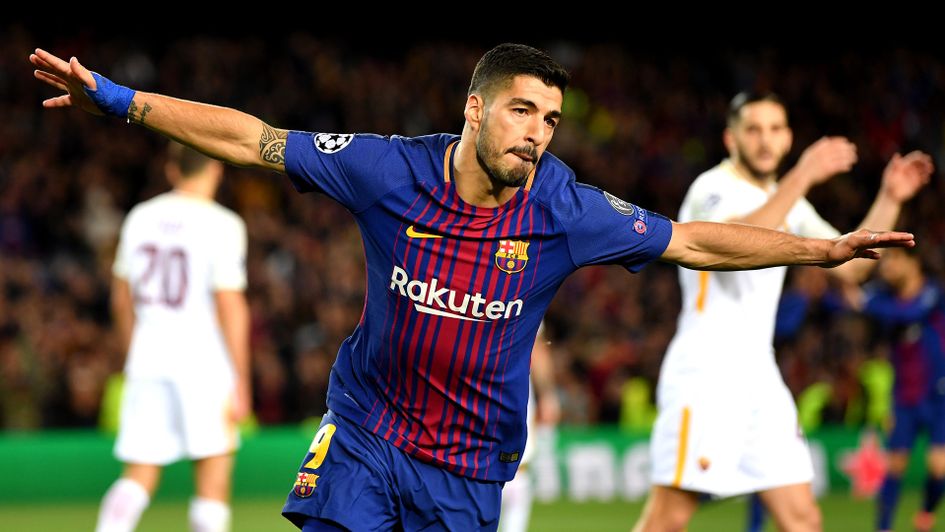 Luis Suarez celebrates