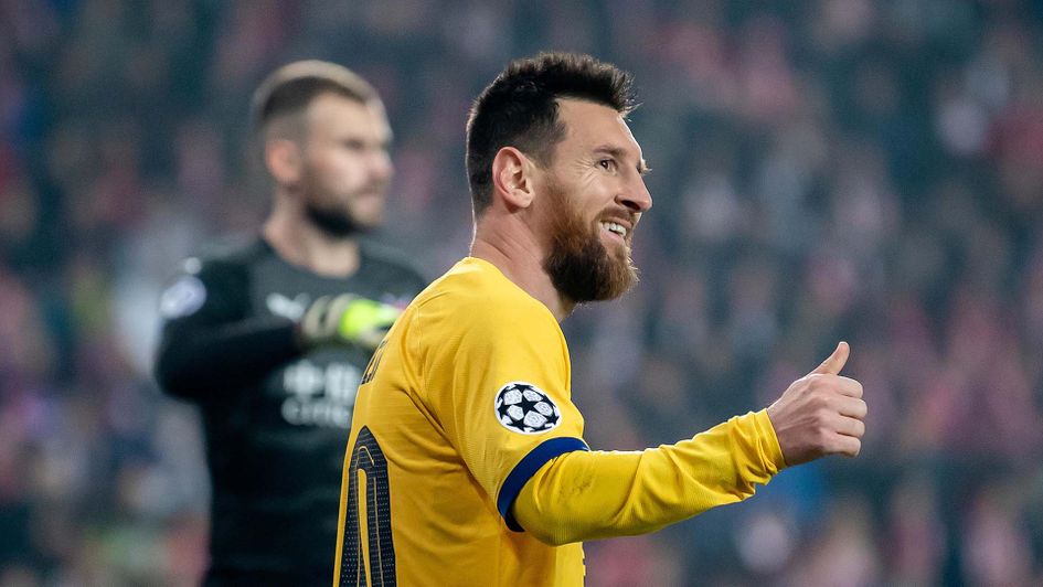 Barcelona star Lionel Messi in action