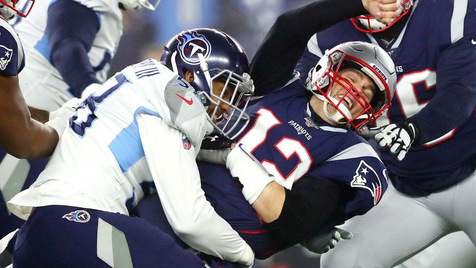 Tom Brady hit hard as the New England Patriots lost to the Tennessee Titans